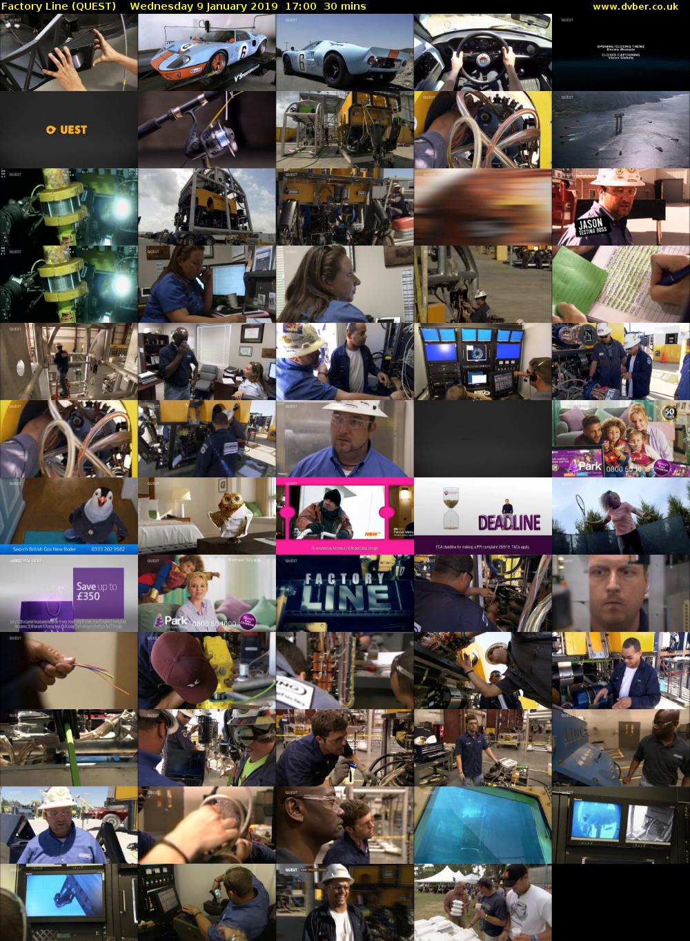 Factory Line (QUEST) Wednesday 9 January 2019 17:00 - 17:30