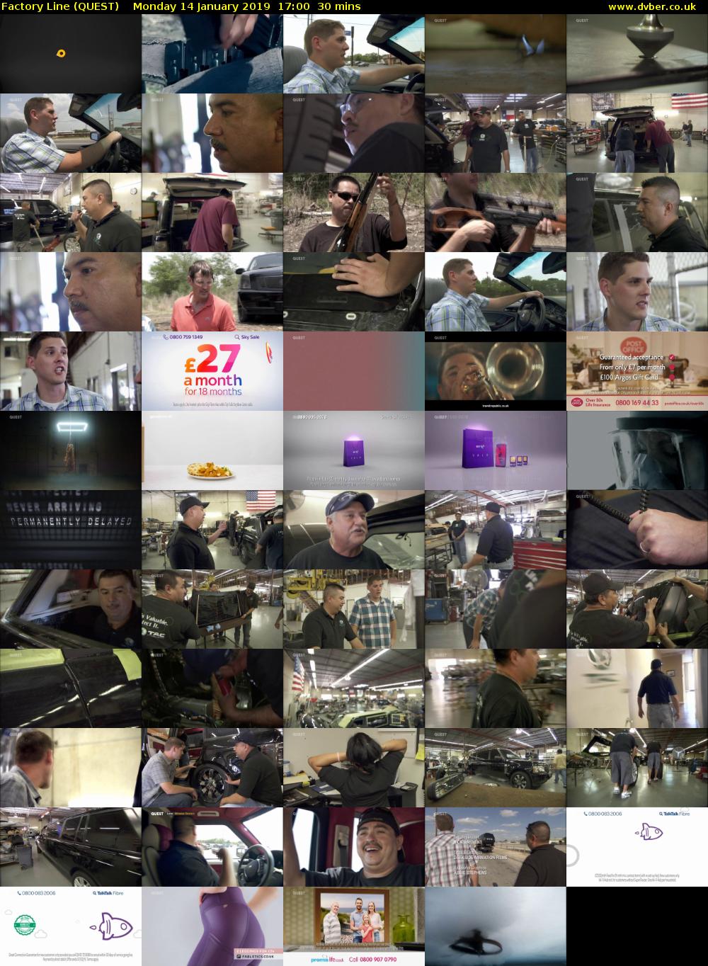 Factory Line (QUEST) Monday 14 January 2019 17:00 - 17:30