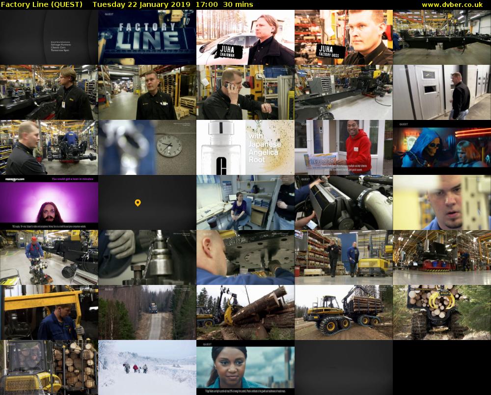 Factory Line (QUEST) Tuesday 22 January 2019 17:00 - 17:30