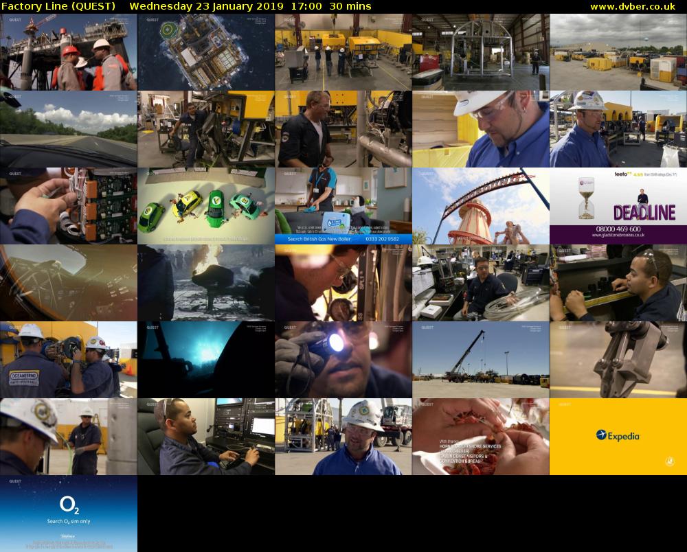 Factory Line (QUEST) Wednesday 23 January 2019 17:00 - 17:30