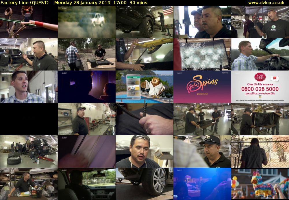 Factory Line (QUEST) Monday 28 January 2019 17:00 - 17:30