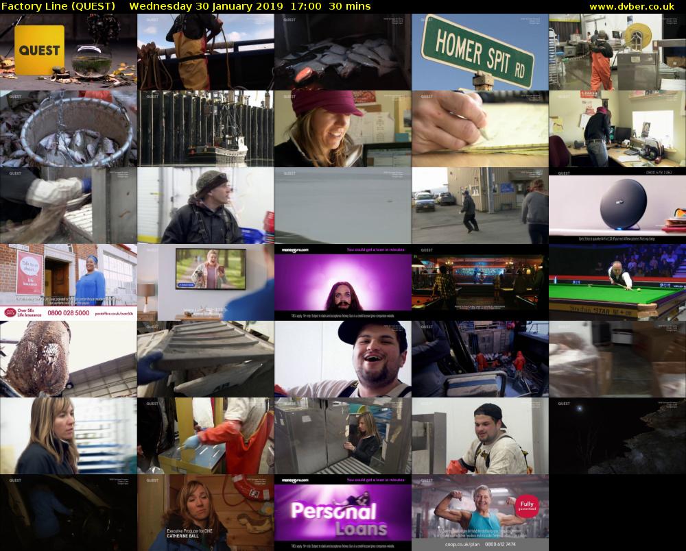 Factory Line (QUEST) Wednesday 30 January 2019 17:00 - 17:30