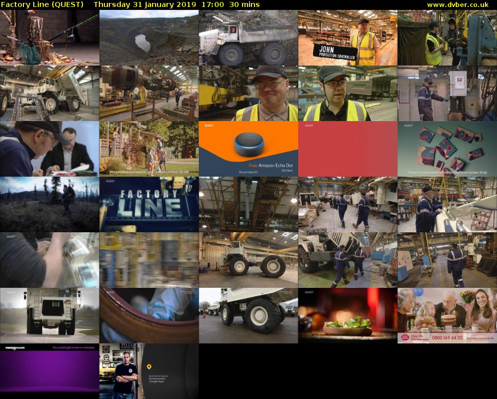 Factory Line (QUEST) Thursday 31 January 2019 17:00 - 17:30