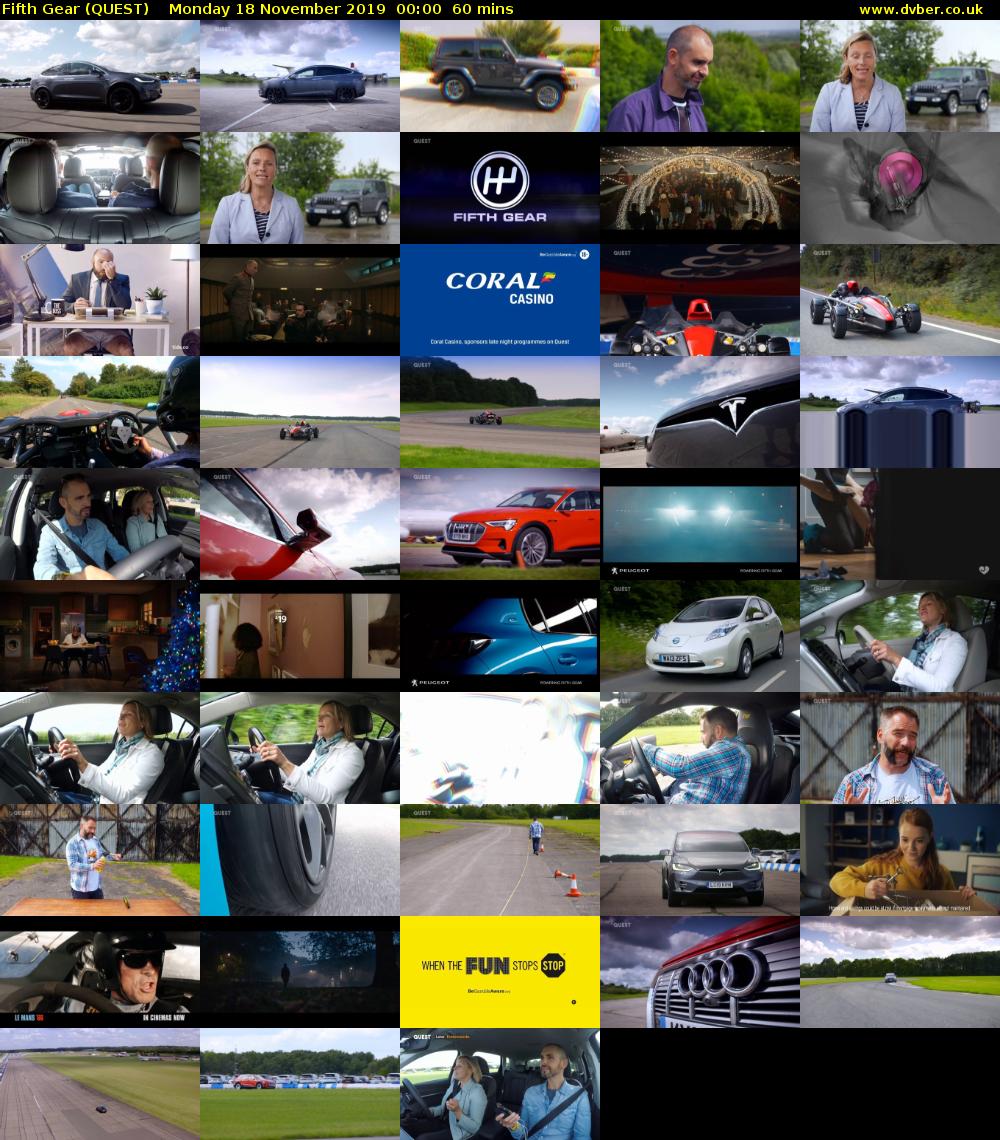 Fifth Gear (QUEST) Monday 18 November 2019 00:00 - 01:00