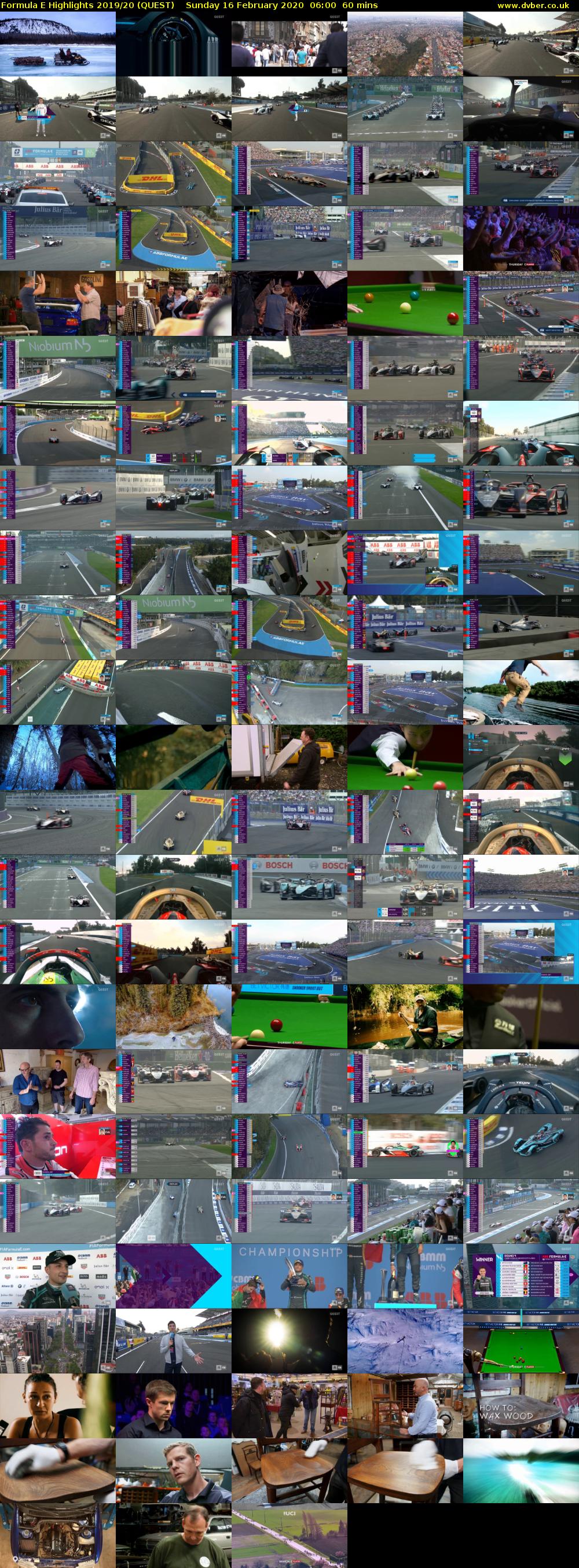 Formula E Highlights 2019/20 (QUEST) Sunday 16 February 2020 06:00 - 07:00
