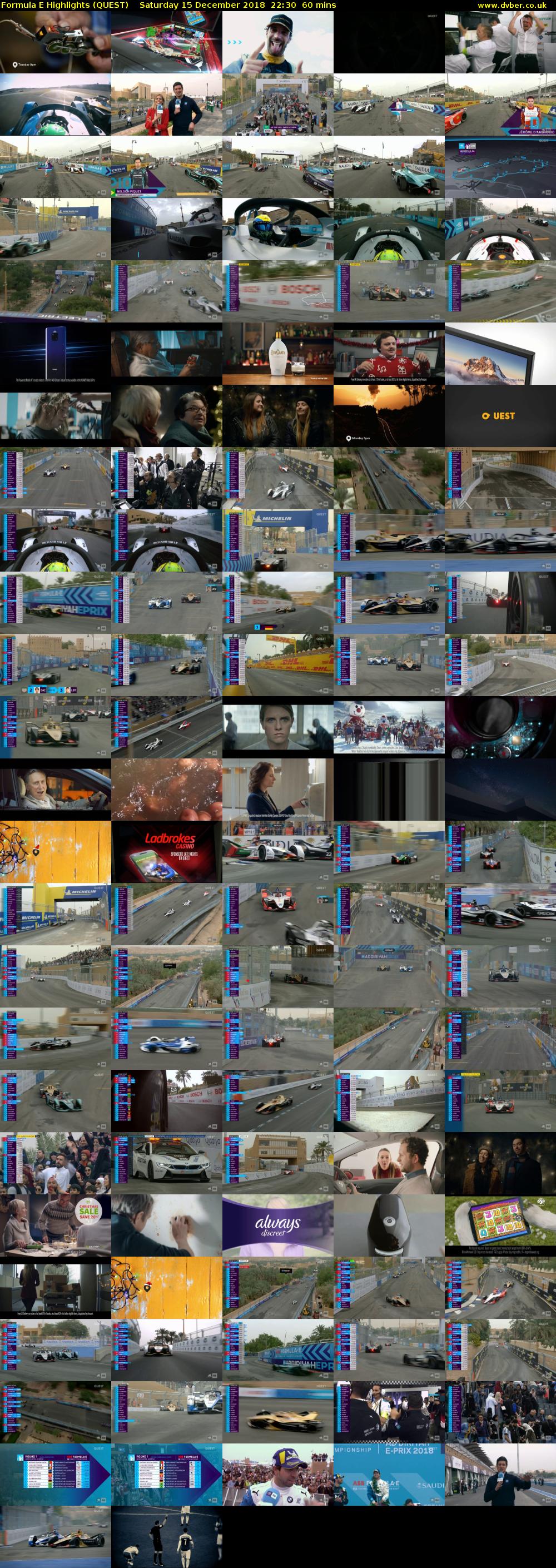 Formula E Highlights (QUEST) Saturday 15 December 2018 22:30 - 23:30