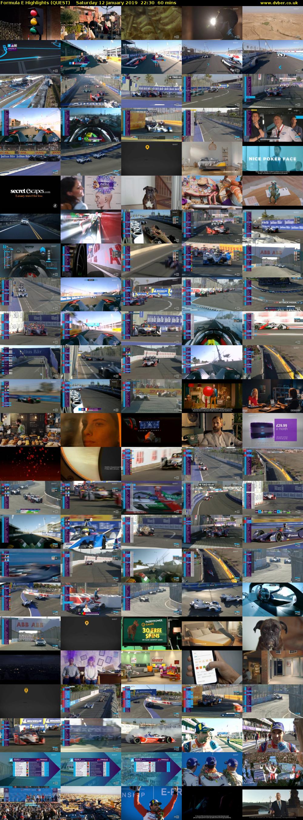 Formula E Highlights (QUEST) Saturday 12 January 2019 22:30 - 23:30