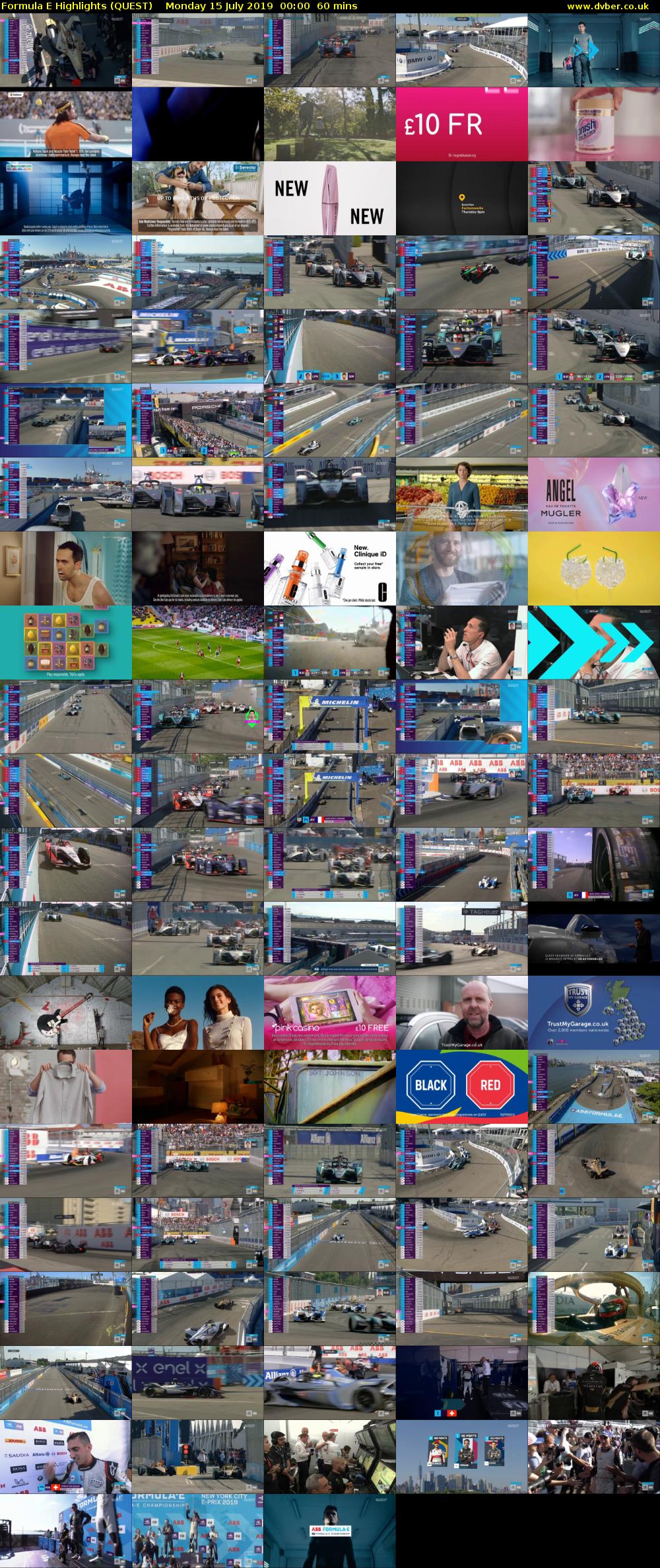 Formula E Highlights (QUEST) Monday 15 July 2019 00:00 - 01:00