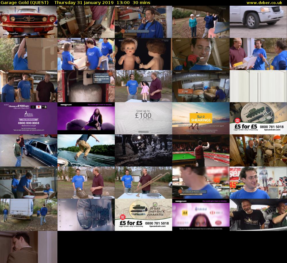 Garage Gold (QUEST) Thursday 31 January 2019 13:00 - 13:30