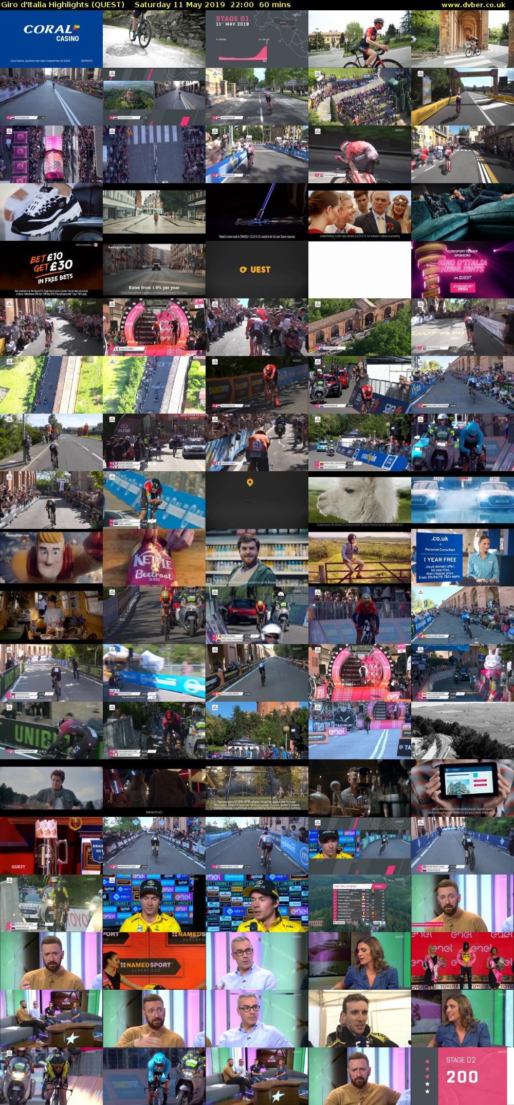 Giro D'Italia Highlights (QUEST) Saturday 11 May 2019 22:00 - 23:00