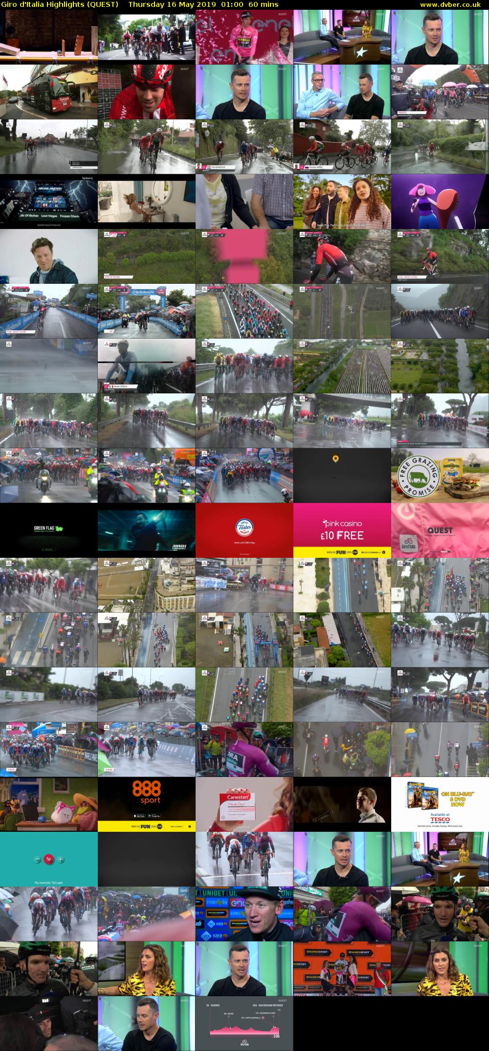 Giro D'Italia Highlights (QUEST) Thursday 16 May 2019 01:00 - 02:00