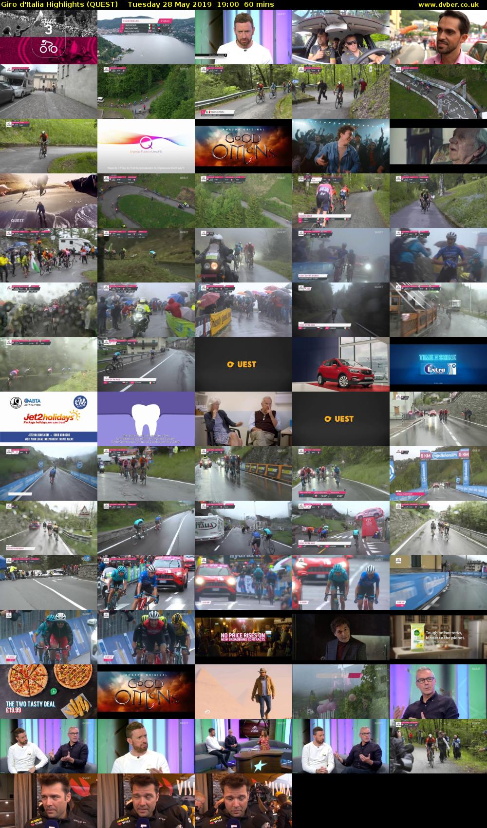 Giro D'Italia Highlights (QUEST) Tuesday 28 May 2019 19:00 - 20:00