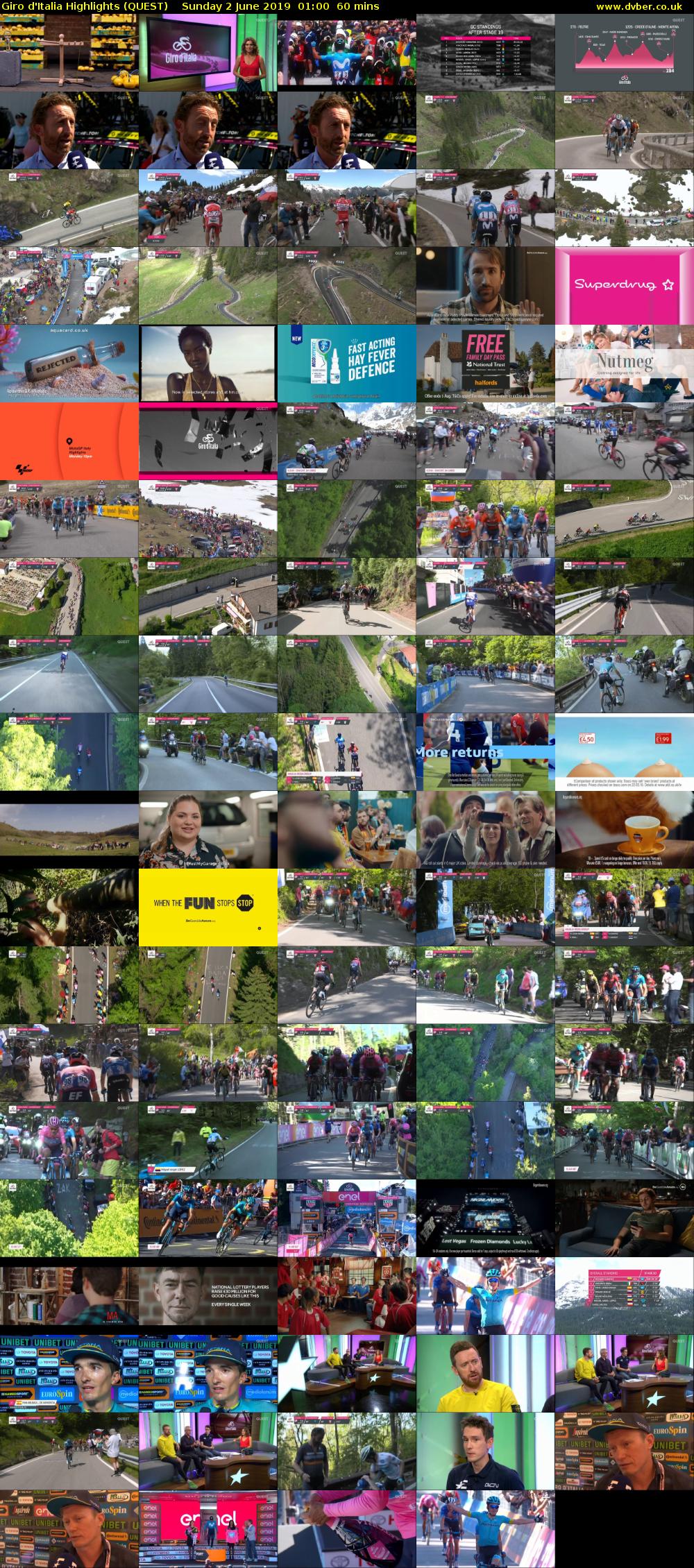 Giro D'Italia Highlights (QUEST) Sunday 2 June 2019 01:00 - 02:00