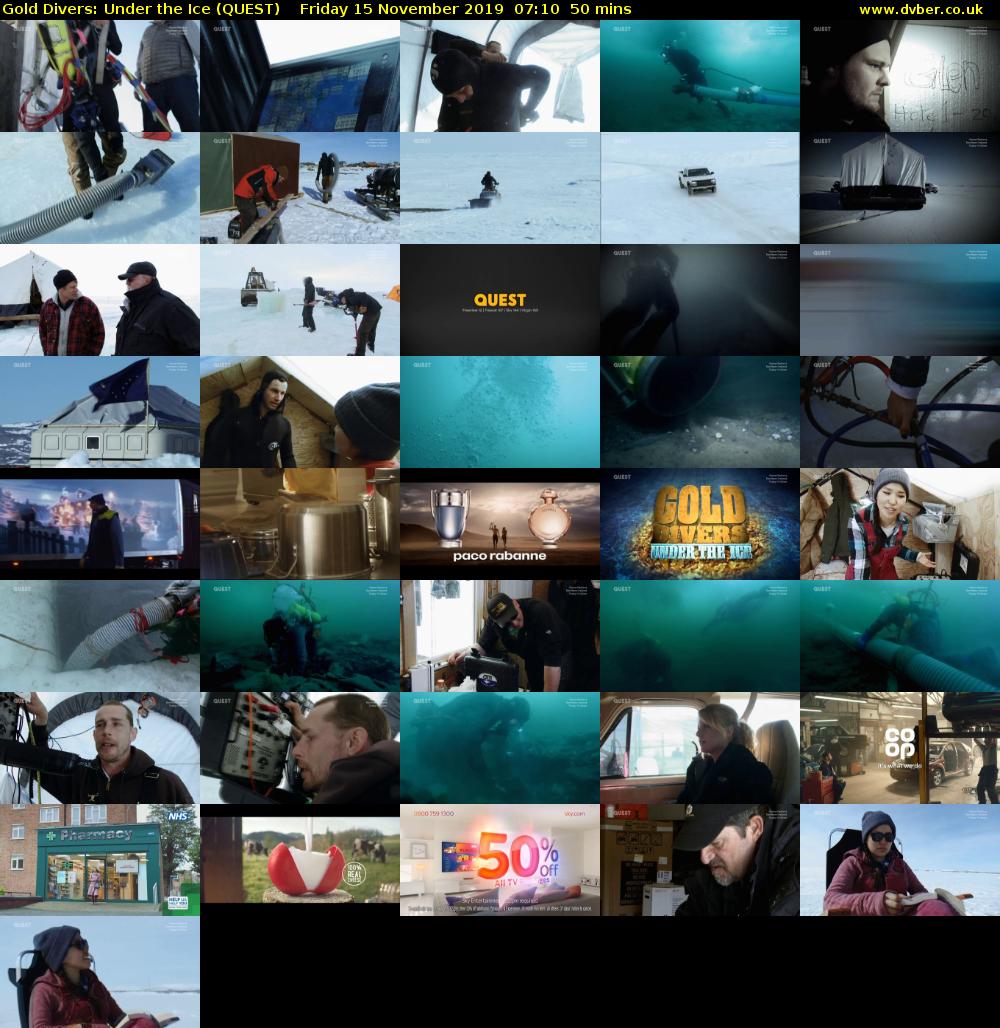 Gold Divers: Under the Ice (QUEST) Friday 15 November 2019 07:10 - 08:00