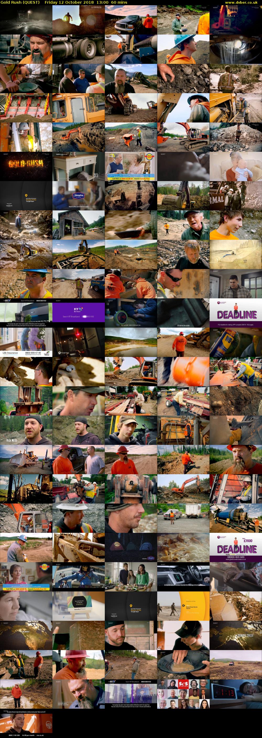 Gold Rush (QUEST) Friday 12 October 2018 13:00 - 14:00