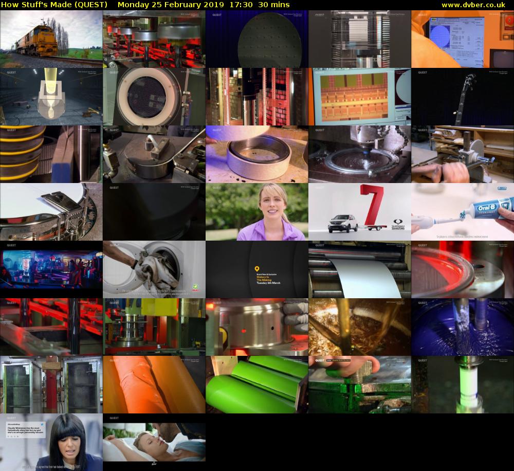 How Stuff's Made (QUEST) Monday 25 February 2019 17:30 - 18:00