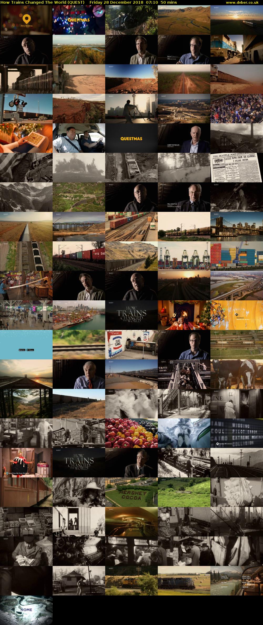 How Trains Changed The World (QUEST) Friday 28 December 2018 07:10 - 08:00