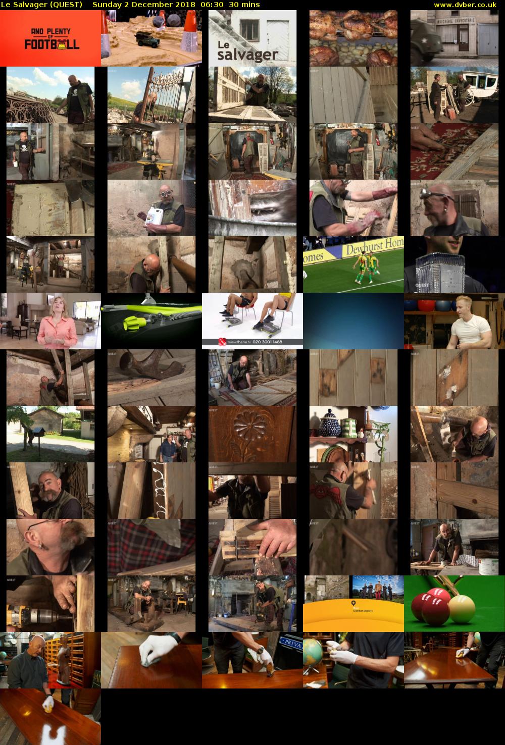 Le Salvager (QUEST) Sunday 2 December 2018 06:30 - 07:00