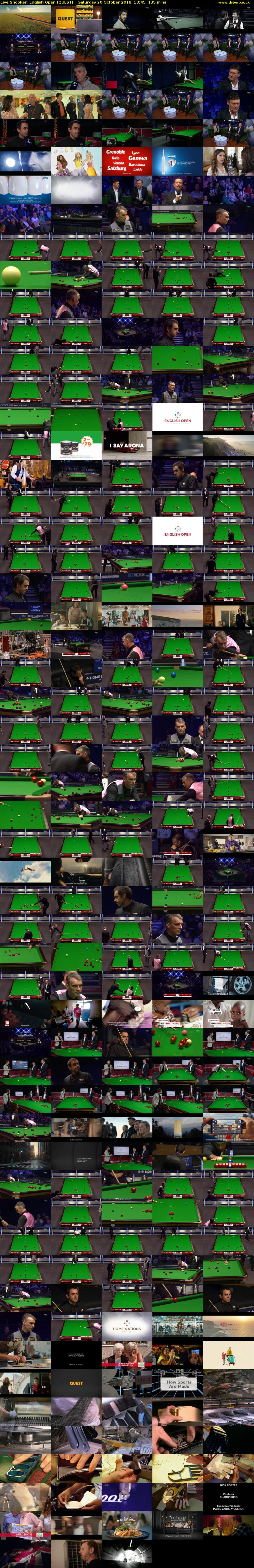 Live Snooker: English Open (QUEST) Saturday 20 October 2018 18:45 - 21:00