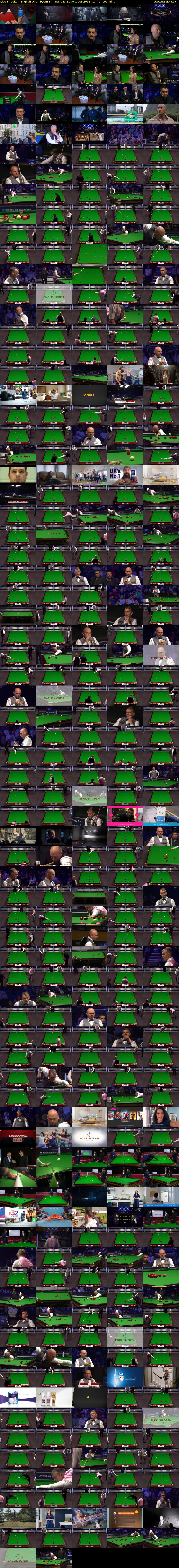 Live Snooker: English Open (QUEST) Sunday 21 October 2018 12:45 - 16:00