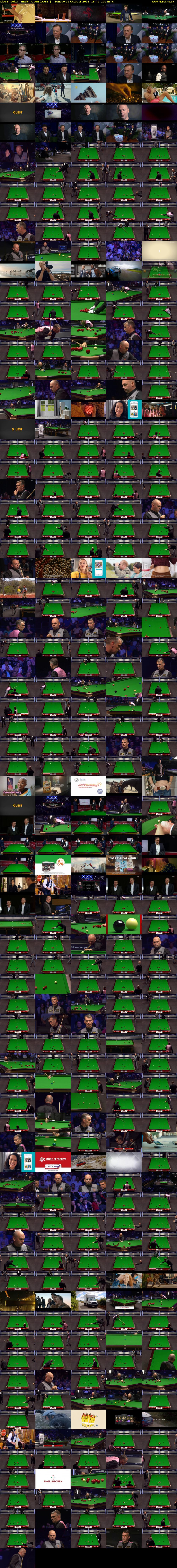 Live Snooker: English Open (QUEST) Sunday 21 October 2018 18:45 - 22:00