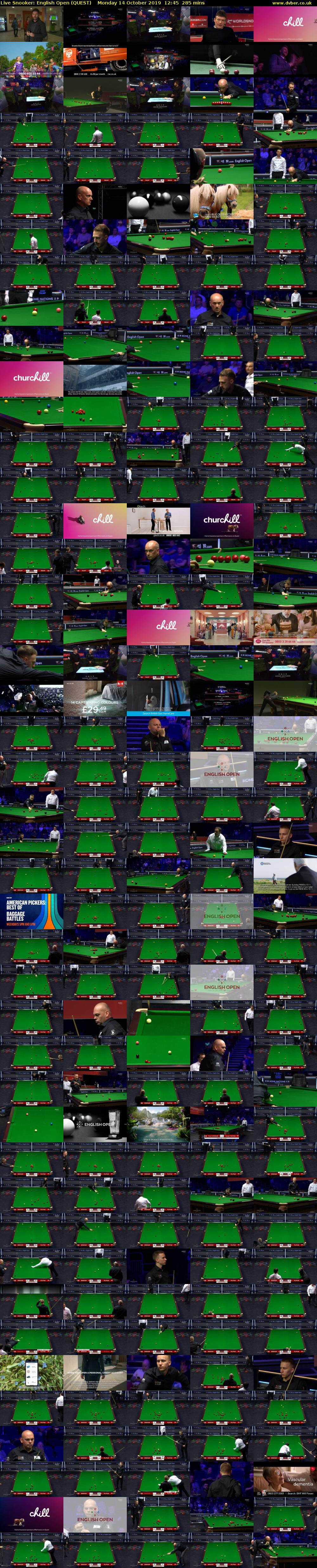 Live Snooker: English Open (QUEST) Monday 14 October 2019 12:45 - 17:30