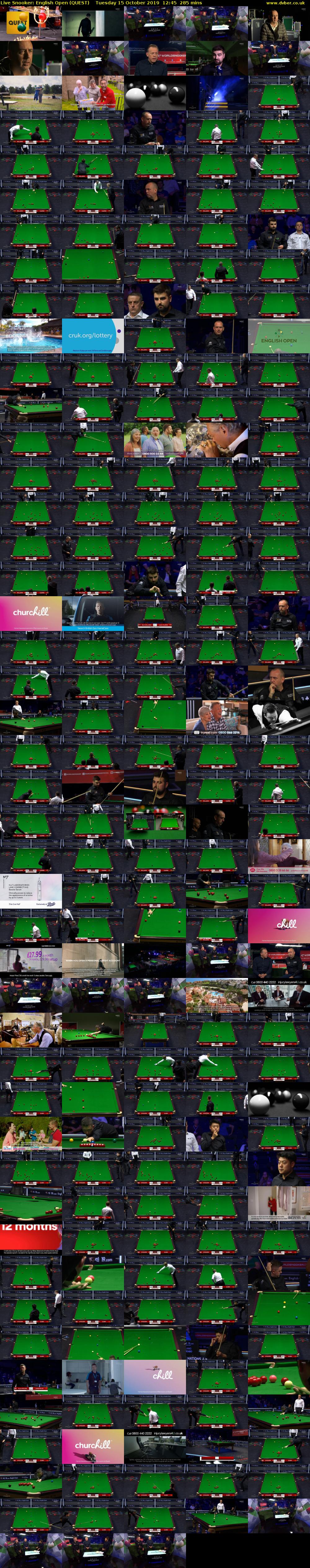 Live Snooker: English Open (QUEST) Tuesday 15 October 2019 12:45 - 17:30