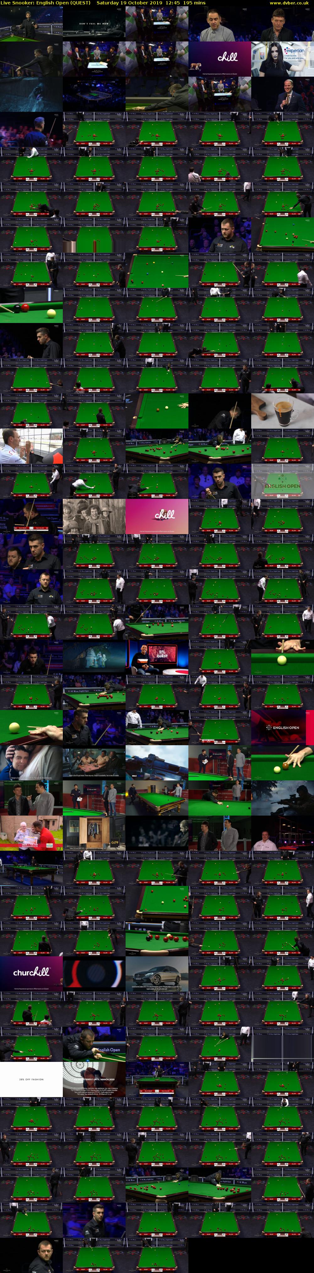 Live Snooker: English Open (QUEST) Saturday 19 October 2019 12:45 - 16:00