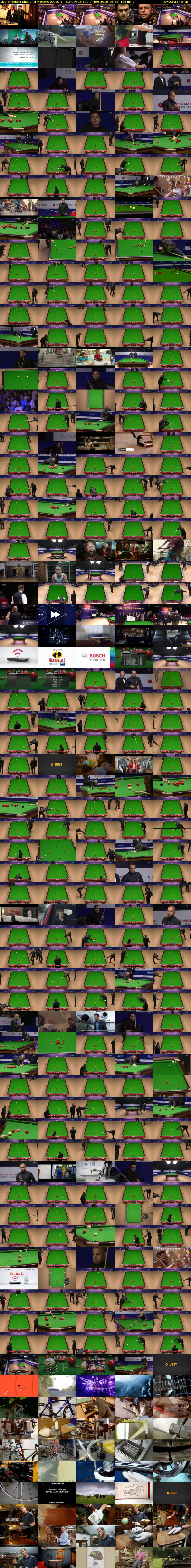 Live Snooker: Shanghai Masters (QUEST) Sunday 16 September 2018 06:55 - 10:00