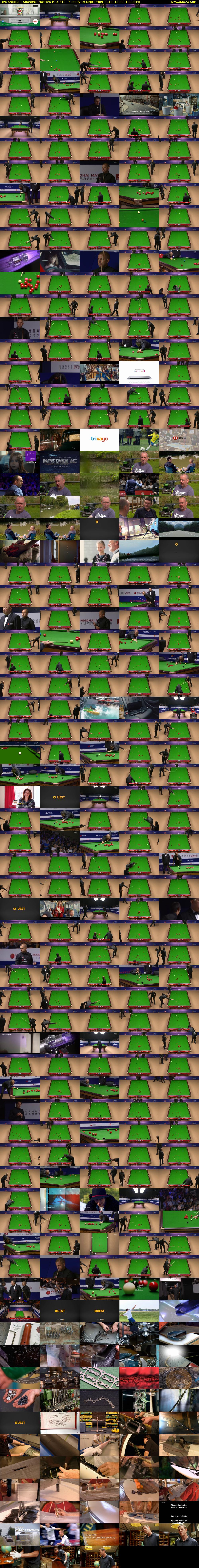 Live Snooker: Shanghai Masters (QUEST) Sunday 16 September 2018 12:30 - 15:30