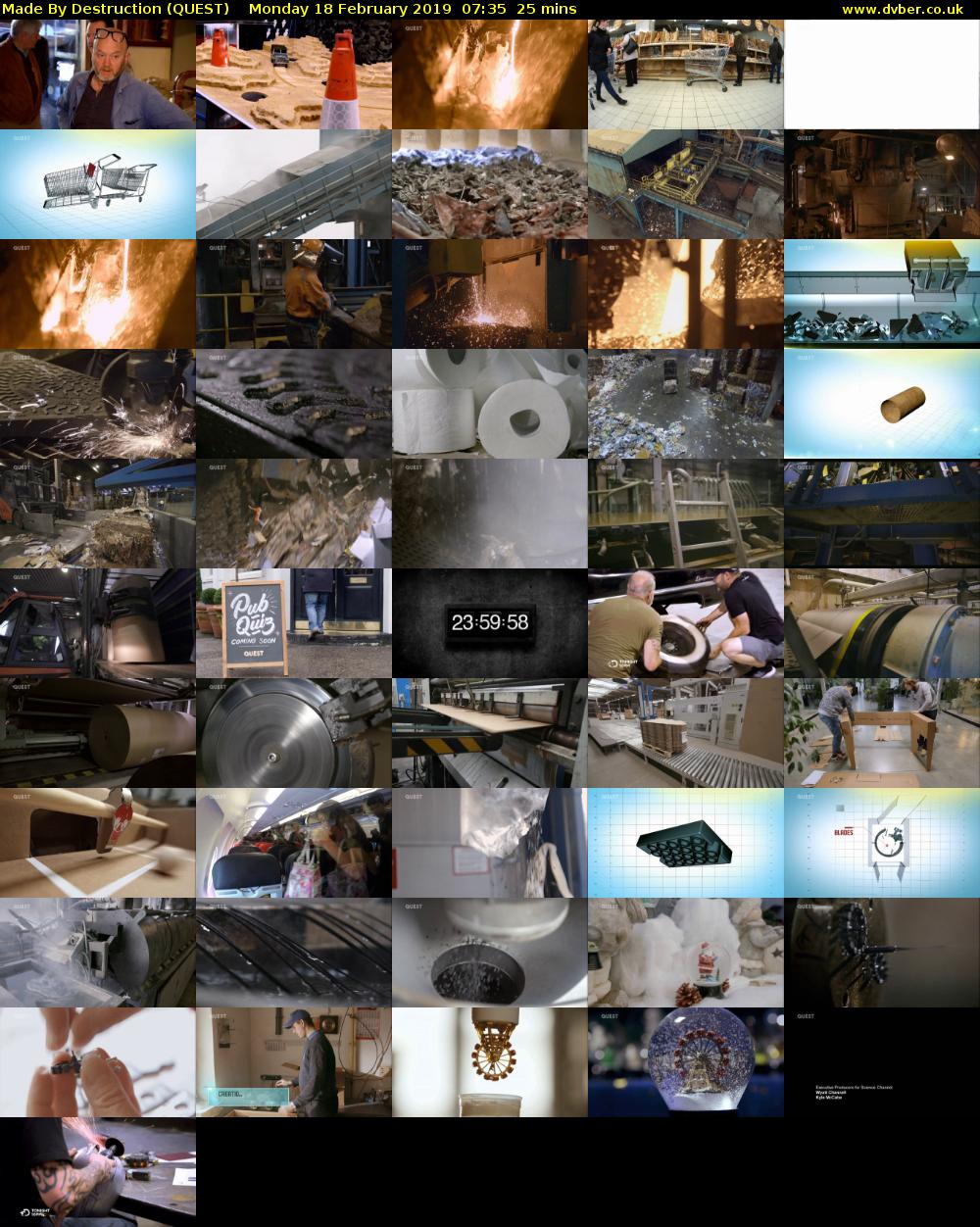 Made By Destruction (QUEST) Monday 18 February 2019 07:35 - 08:00