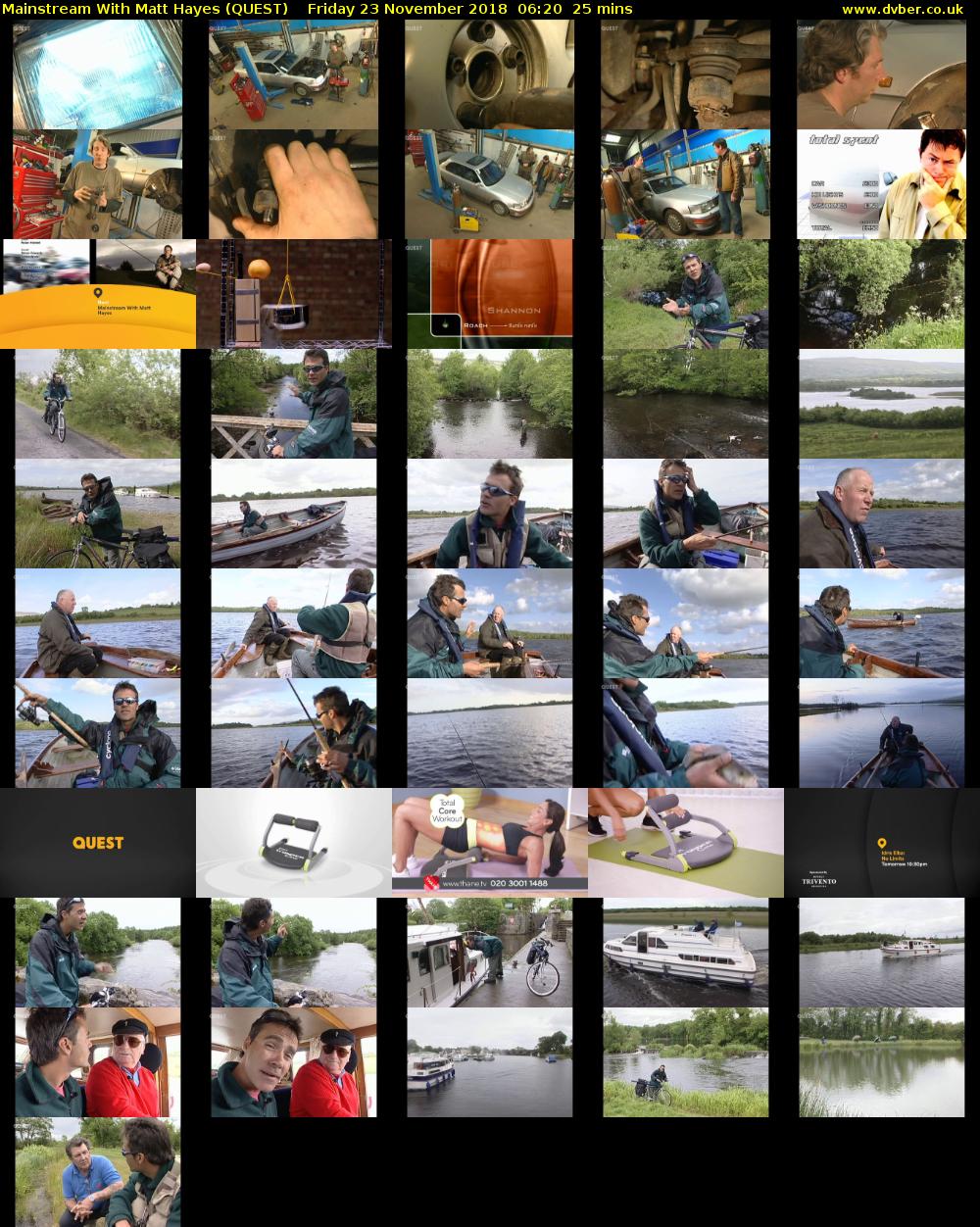 Mainstream With Matt Hayes (QUEST) Friday 23 November 2018 06:20 - 06:45