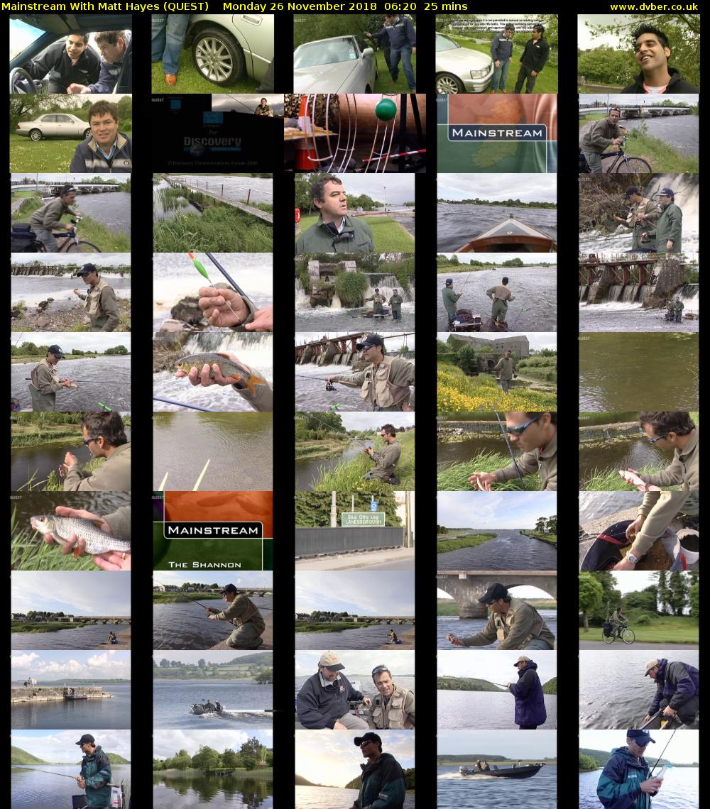 Mainstream With Matt Hayes (QUEST) Monday 26 November 2018 06:20 - 06:45