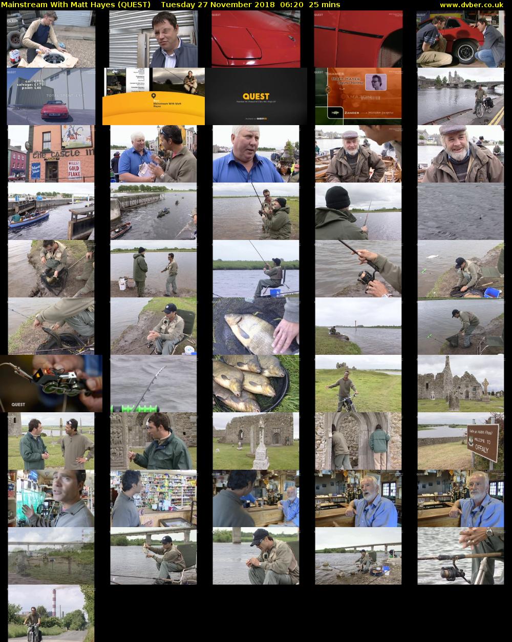 Mainstream With Matt Hayes (QUEST) Tuesday 27 November 2018 06:20 - 06:45