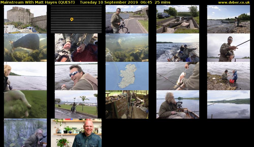 Mainstream With Matt Hayes (QUEST) Tuesday 10 September 2019 06:45 - 07:10