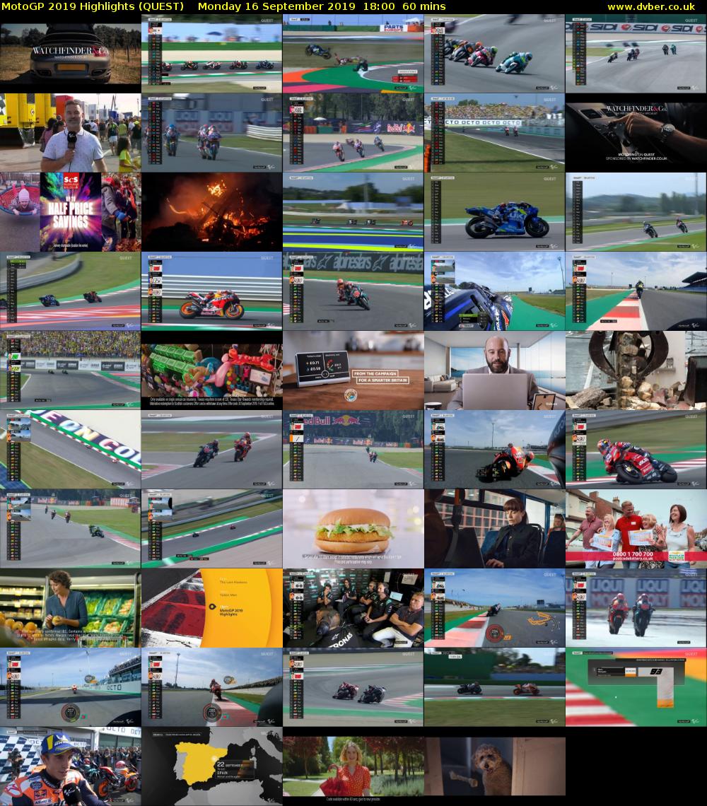 MotoGP 2019 Highlights (QUEST) Monday 16 September 2019 18:00 - 19:00
