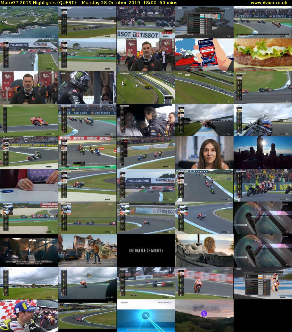MotoGP 2019 Highlights (QUEST) Monday 28 October 2019 18:00 - 19:00
