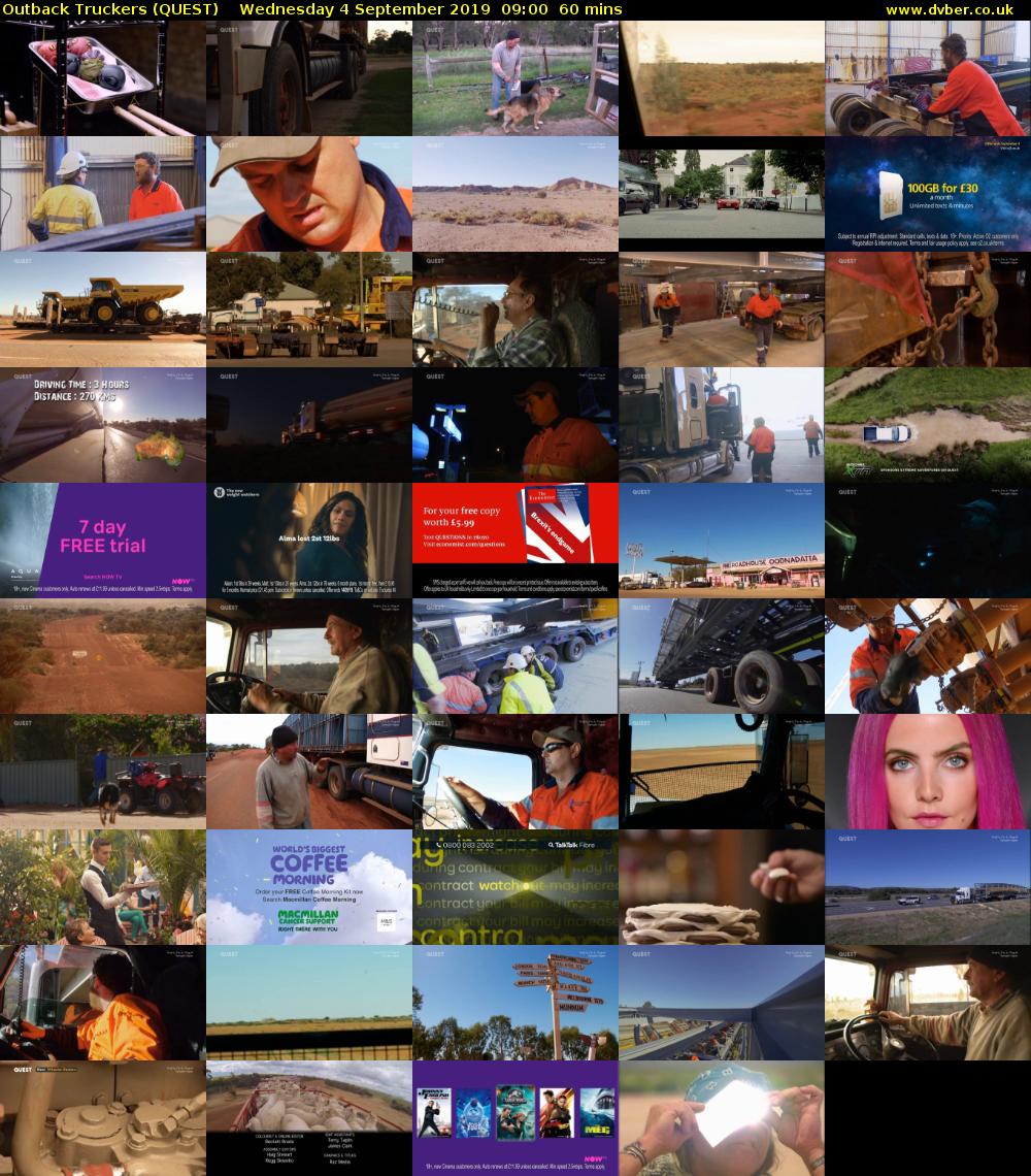 Outback Truckers (QUEST) Wednesday 4 September 2019 09:00 - 10:00