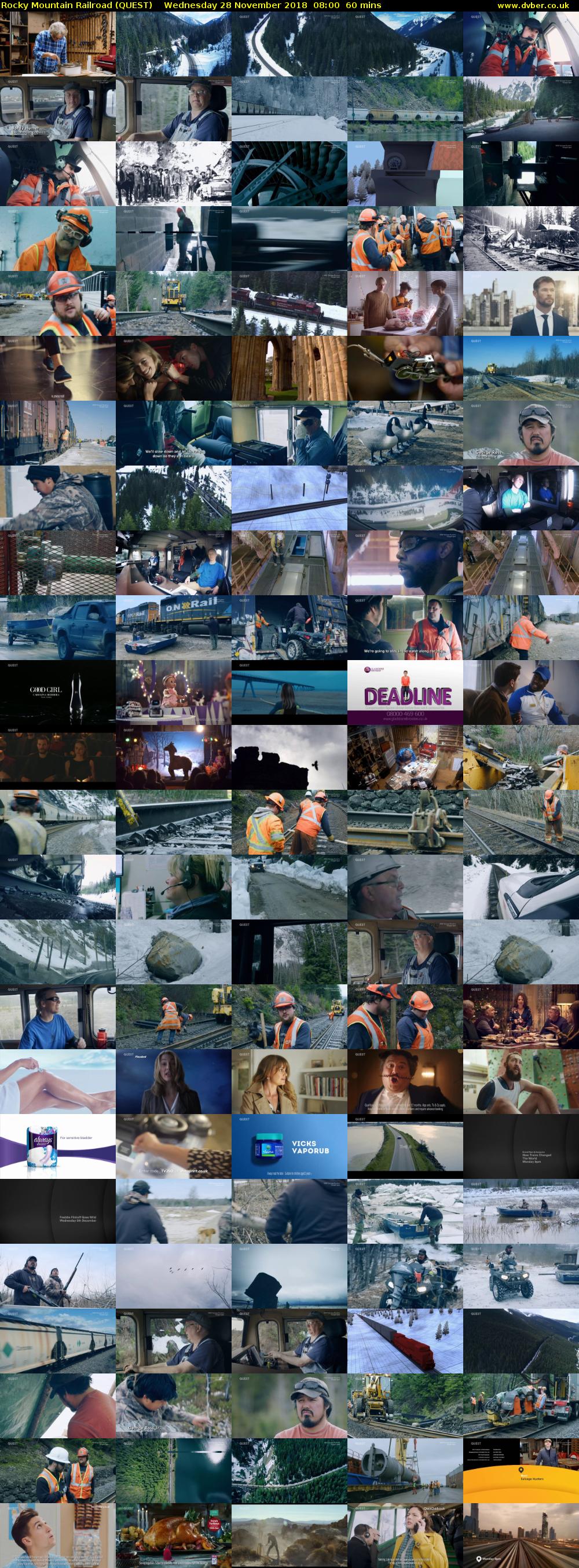 Rocky Mountain Railroad (QUEST) Wednesday 28 November 2018 08:00 - 09:00