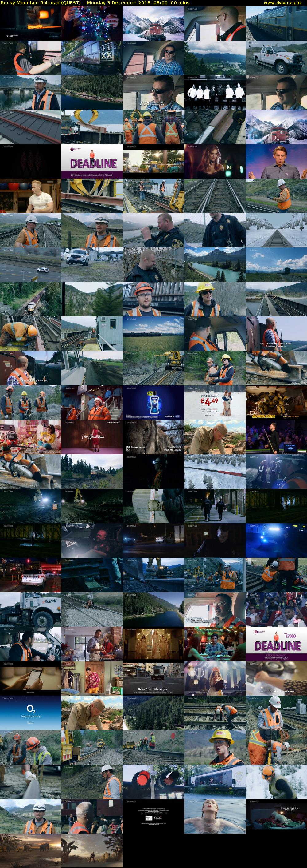 Rocky Mountain Railroad (QUEST) Monday 3 December 2018 08:00 - 09:00