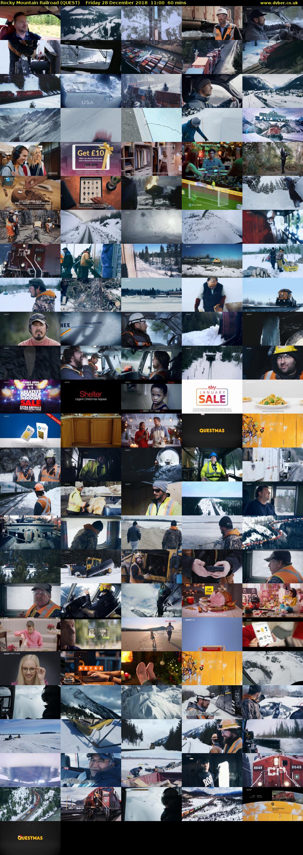 Rocky Mountain Railroad (QUEST) Friday 28 December 2018 11:00 - 12:00