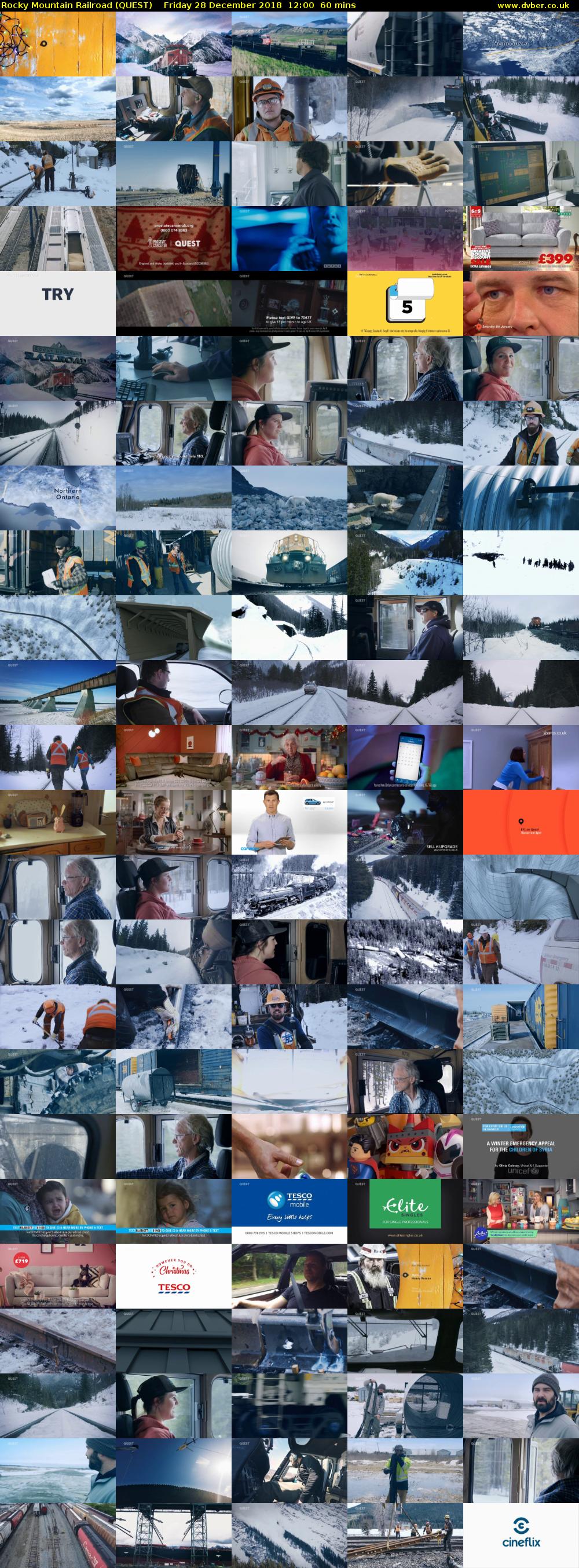 Rocky Mountain Railroad (QUEST) Friday 28 December 2018 12:00 - 13:00