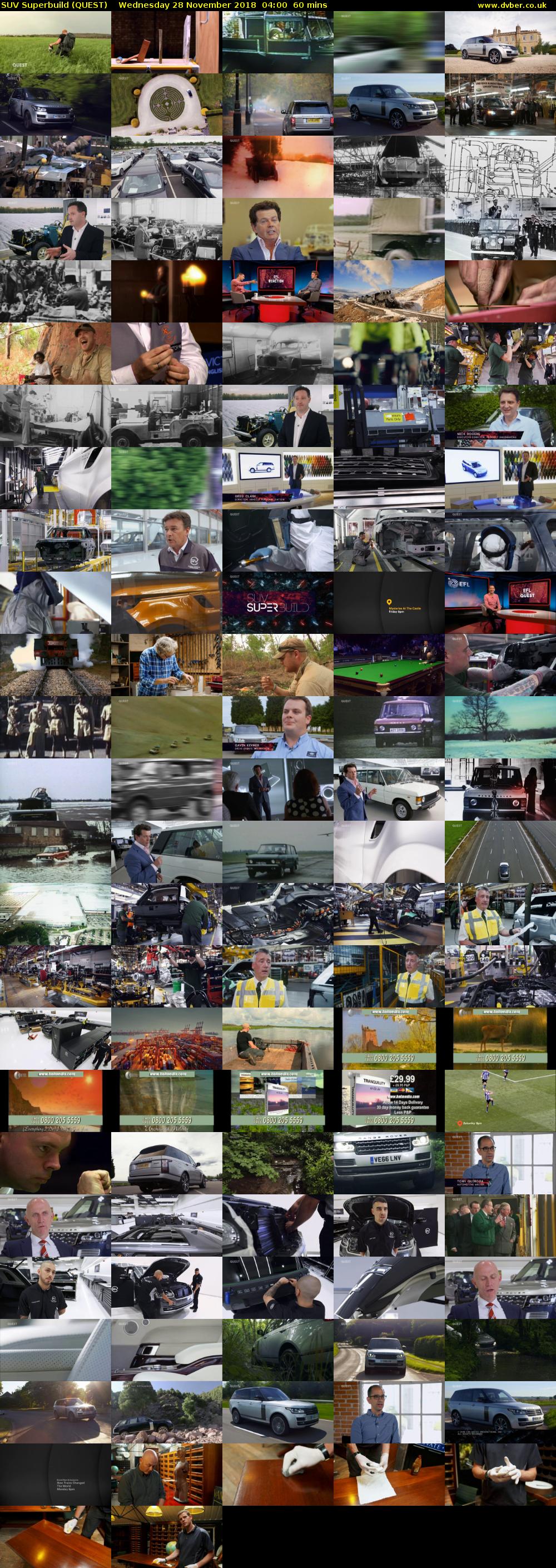 SUV Superbuild (QUEST) Wednesday 28 November 2018 04:00 - 05:00