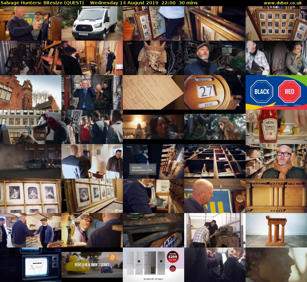 Salvage Hunters: Bitesize (QUEST) Wednesday 14 August 2019 22:00 - 22:30