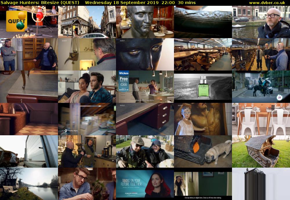 Salvage Hunters: Bitesize (QUEST) Wednesday 18 September 2019 22:00 - 22:30