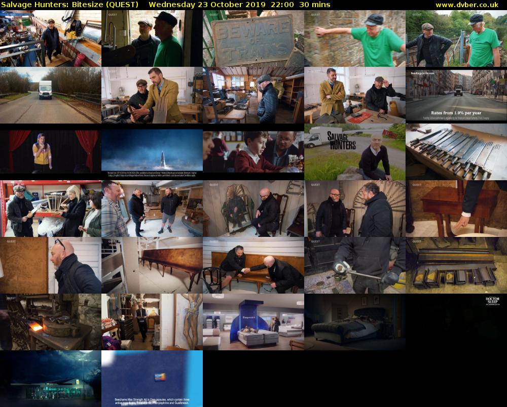 Salvage Hunters: Bitesize (QUEST) Wednesday 23 October 2019 22:00 - 22:30