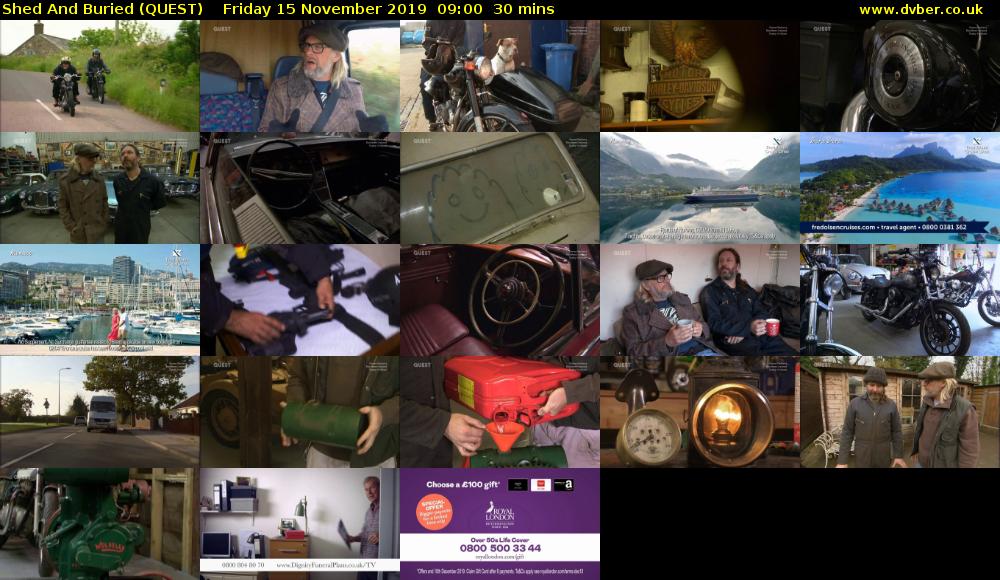 Shed And Buried (QUEST) Friday 15 November 2019 09:00 - 09:30