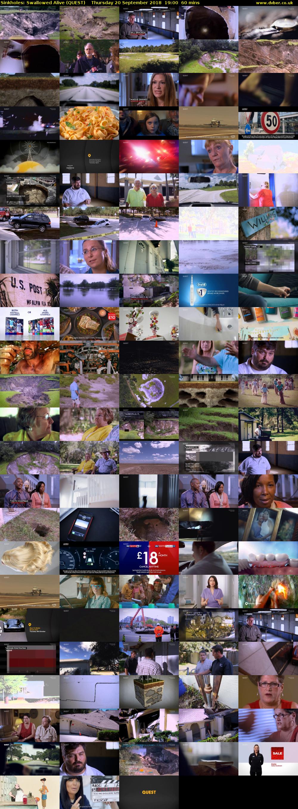 Sinkholes: Swallowed Alive (QUEST) Thursday 20 September 2018 19:00 - 20:00