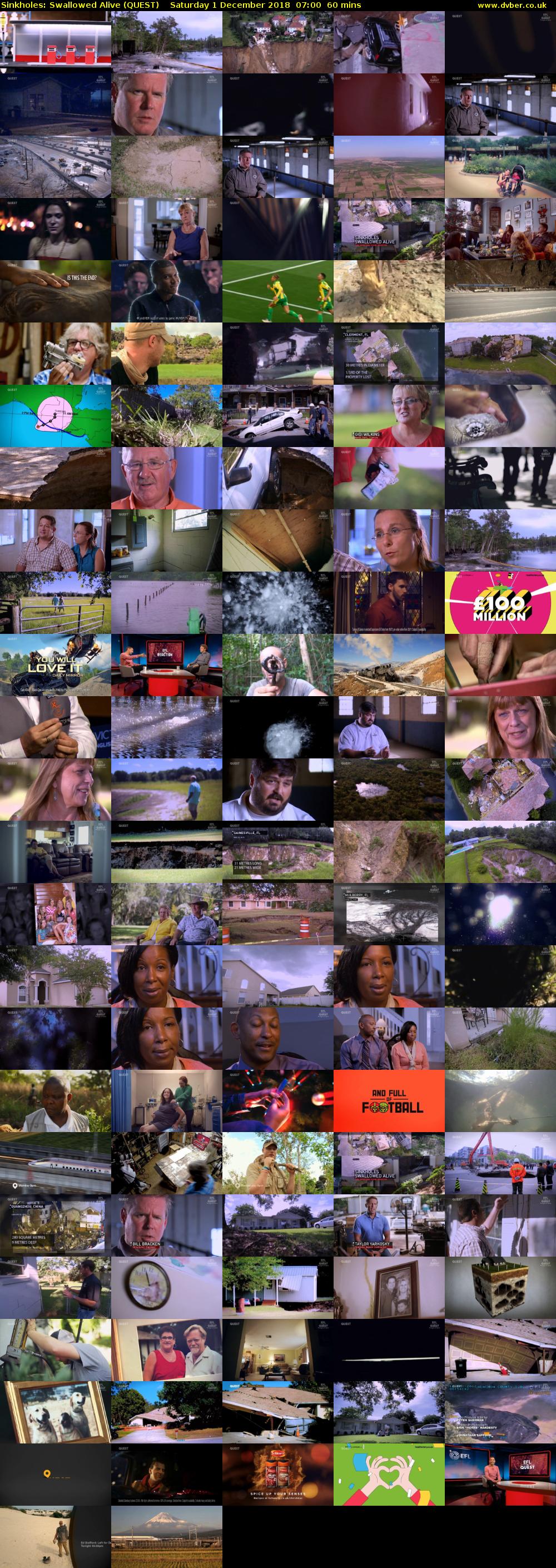 Sinkholes: Swallowed Alive (QUEST) Saturday 1 December 2018 07:00 - 08:00