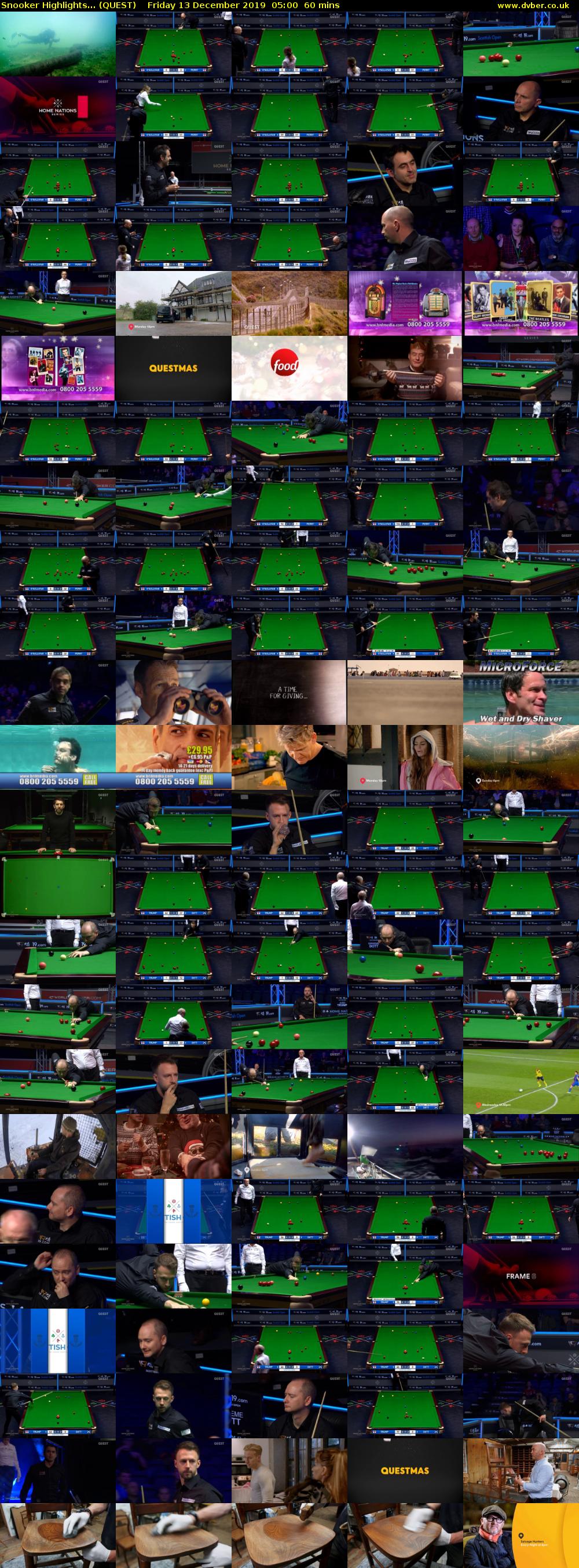Snooker Highlights... (QUEST) Friday 13 December 2019 05:00 - 06:00